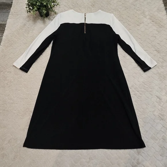 Tommy Hilfiger Black and White Jersey Colorblock Dress, Size 14 - Picture 5 of 6